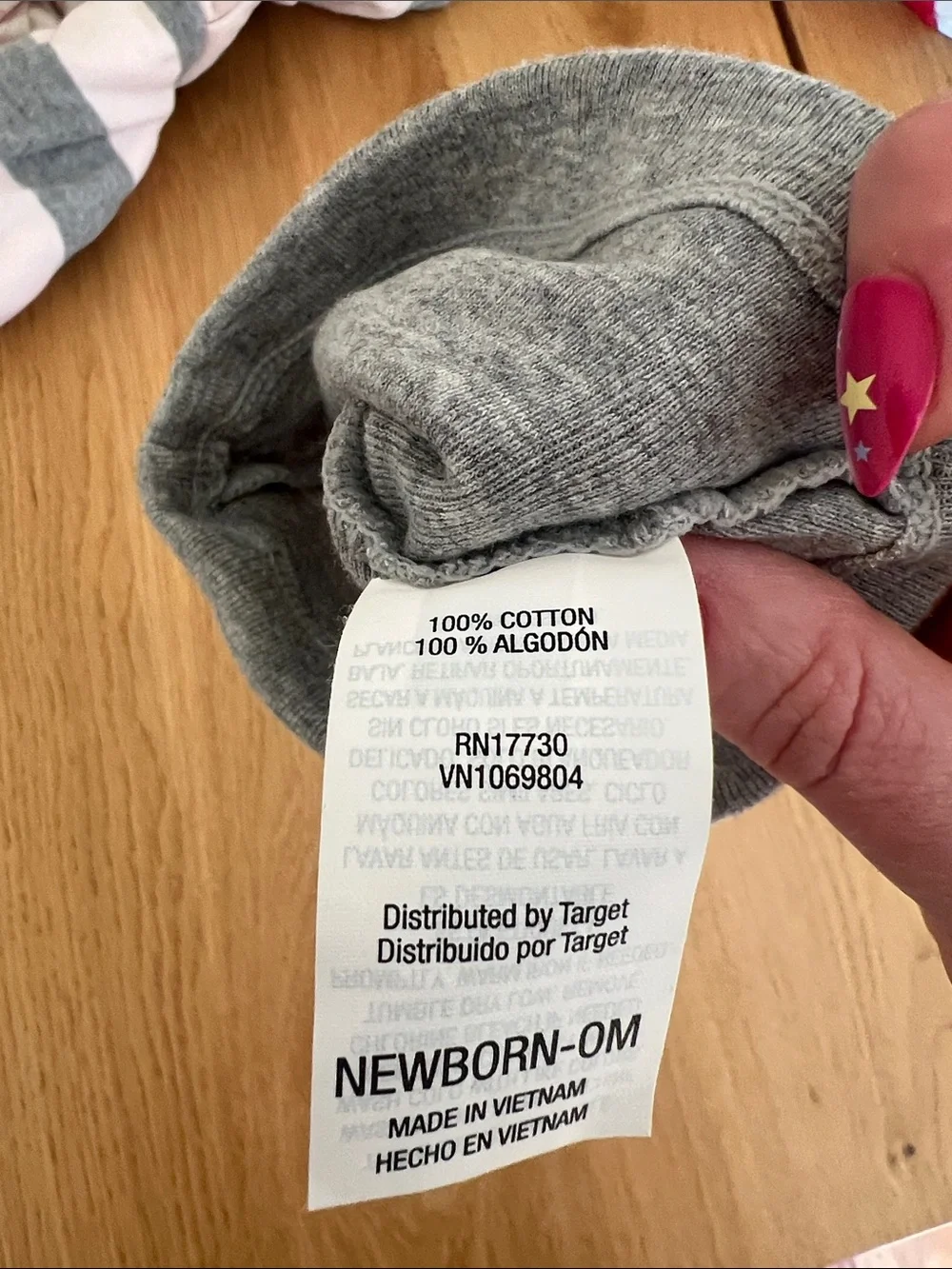 Burt's Bees Baby Pink and Gray Striped Hooded Jacket with Bunny Lining